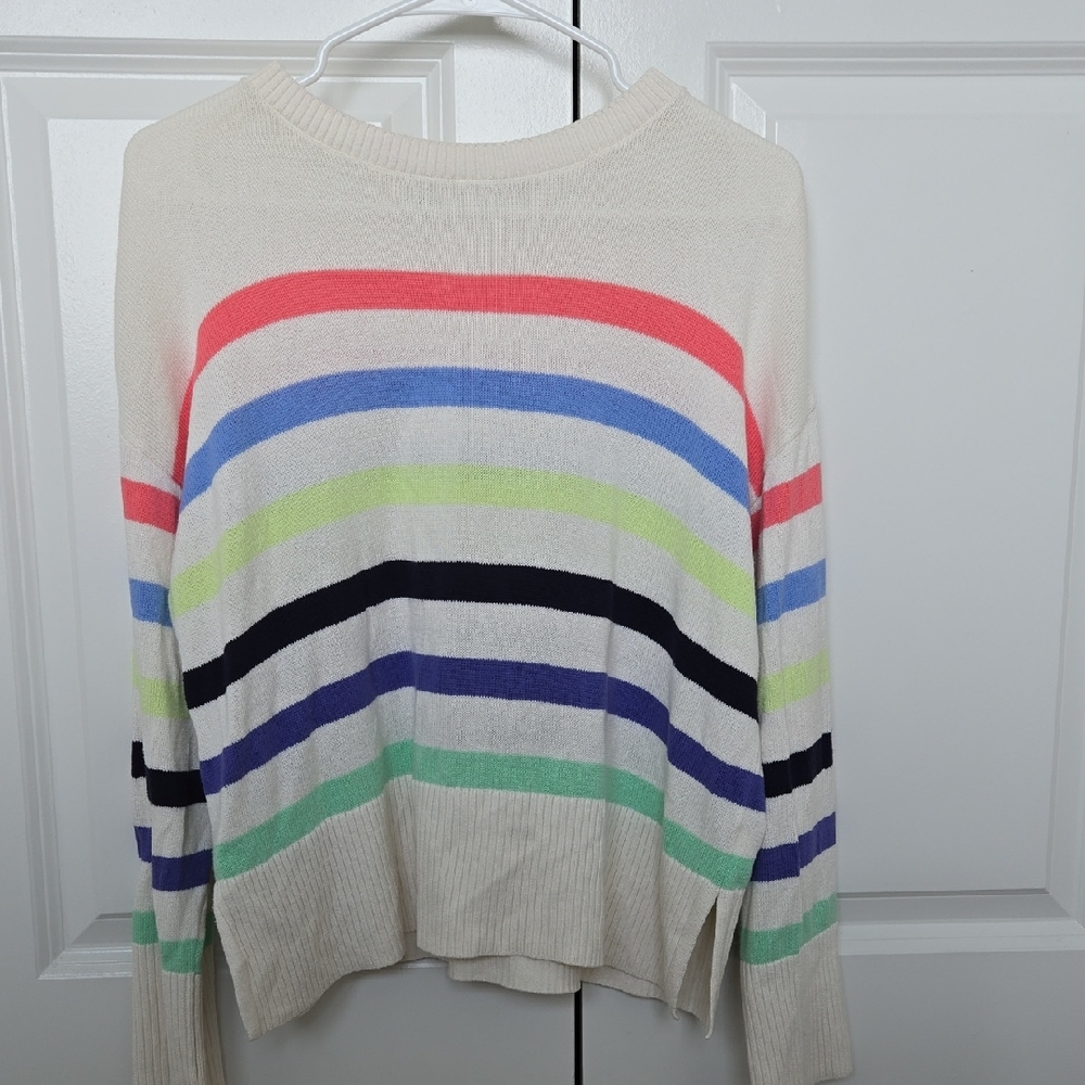 GAP Cream Sweater with Colorful Stripes
